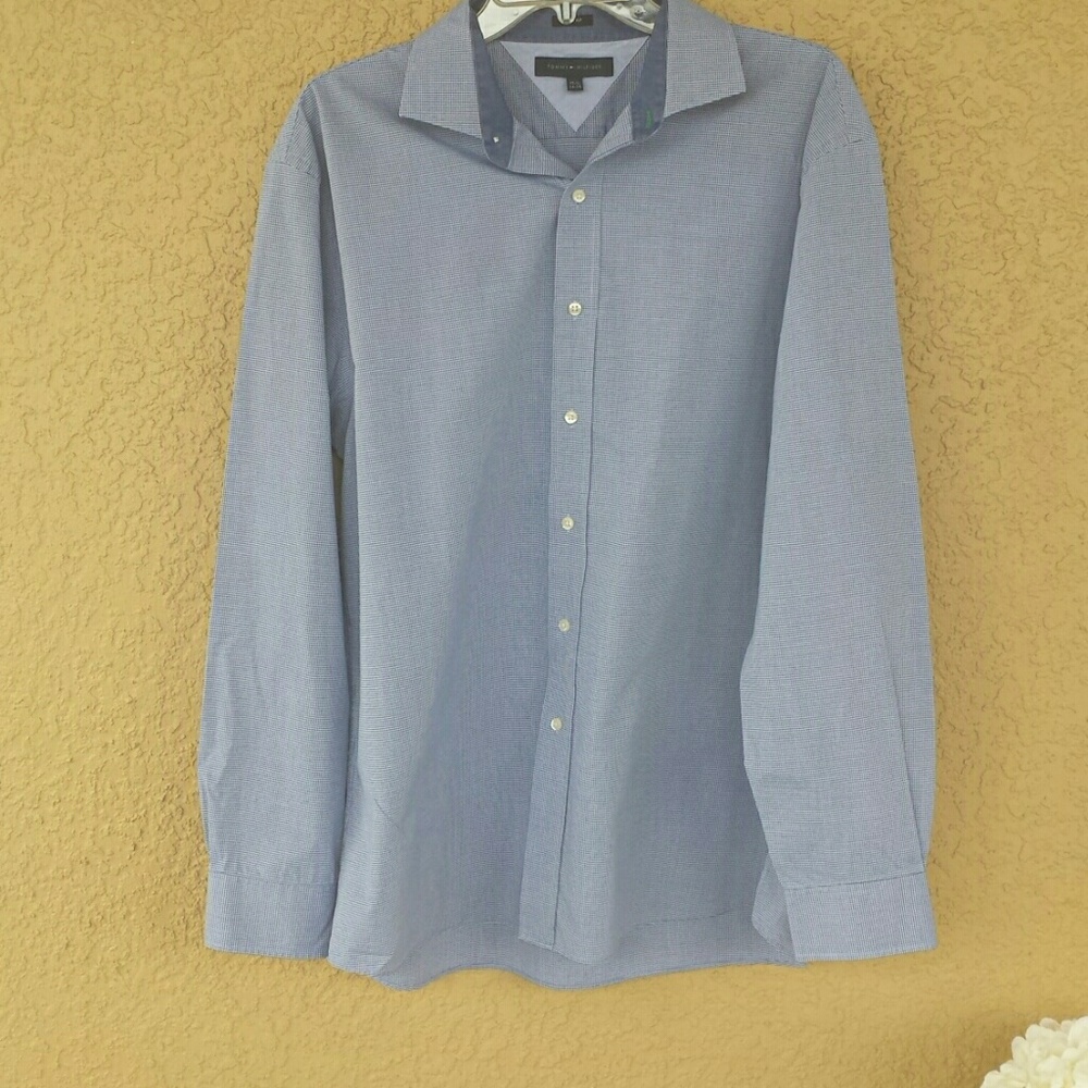 Tommy Hilfiger Men's Gingham Shirt 17-1/2, 34-35